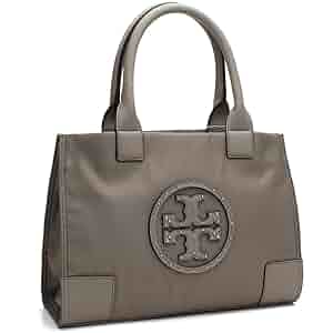 【美品】トリーバーチ エラ パッファ シルバーメタリック トートバッグ A4可 TORY BURCH トリーバーチ バッグ ナイロン レザー エラ ロゴ